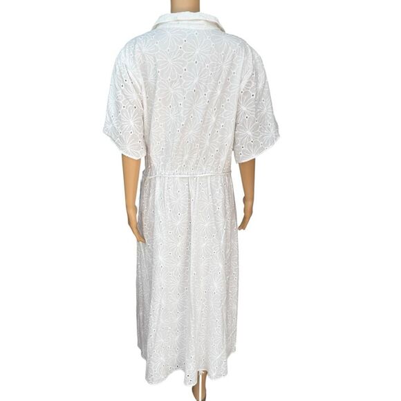 DRAPER JAMES RSVP Midi Shirt Dress floral eyelet size 3X NWT - Picture 6 of 11
